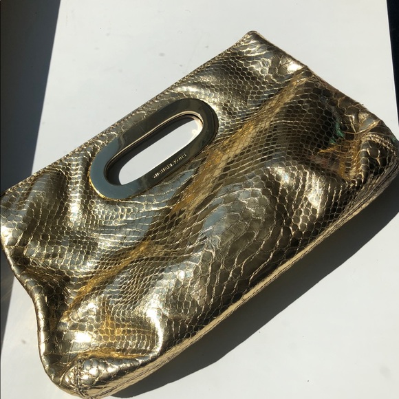 MICHAEL Michael Kors Handbags - Michael Michael Kors Gold Berkeley Clutch.